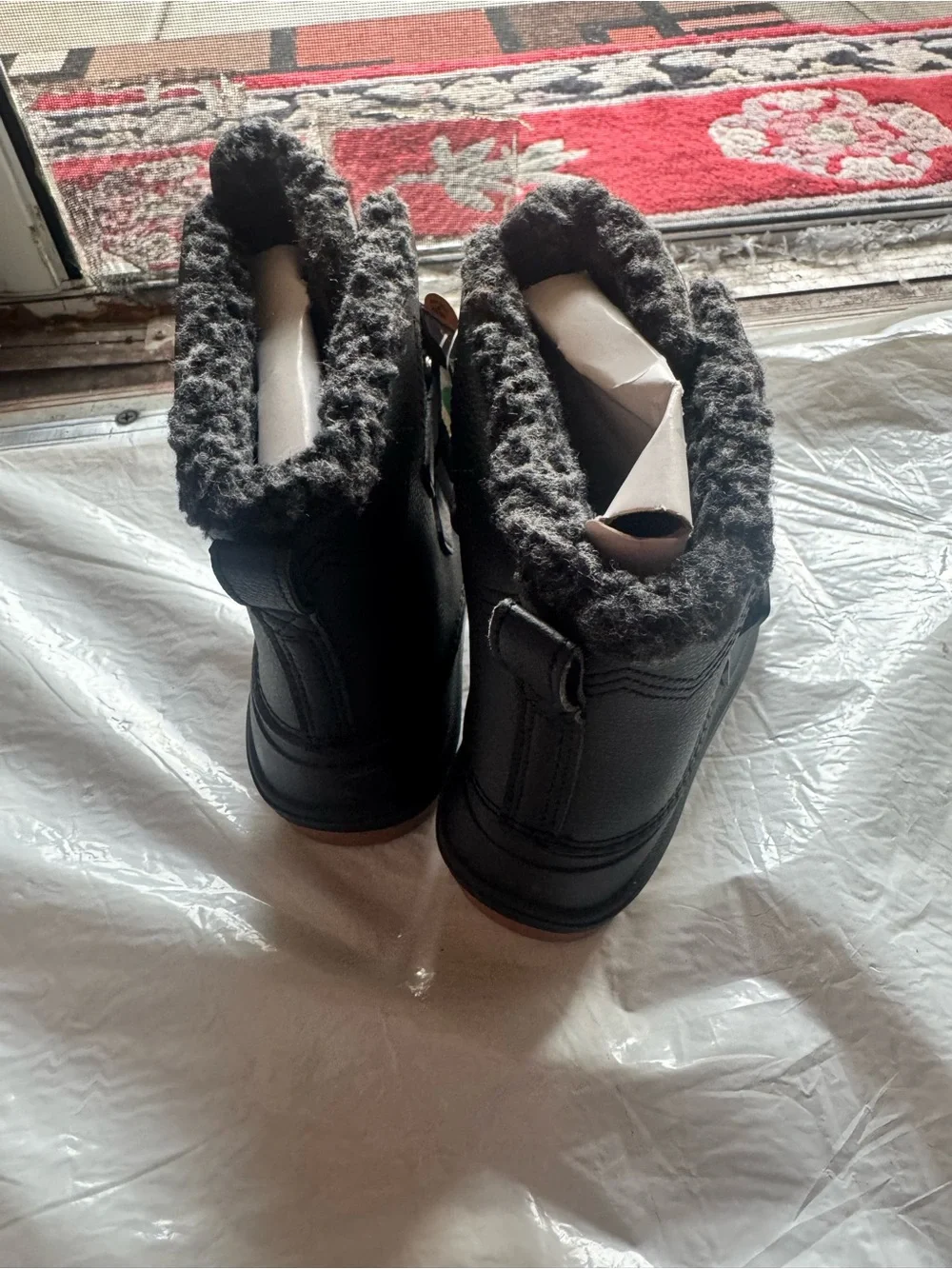 Cat & Jack Black Kids' Insulated Snow Boots with Faux-Fur Cuff